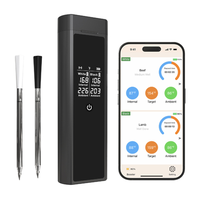 Good price Thermomètre de viande sans fil intelligent 820FT avec deux sondes Thermomètre de viande numérique numérique pour barbecue en ligne